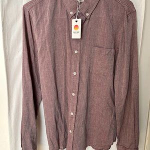Marine Layer "Quentin" Men's Long-Sleeve Button Down in "Syrah"